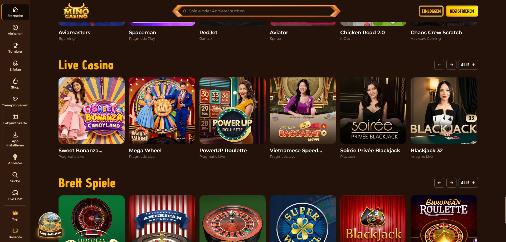 Mino Live Casino Tische mit echten Dealern – Übersicht 2026
