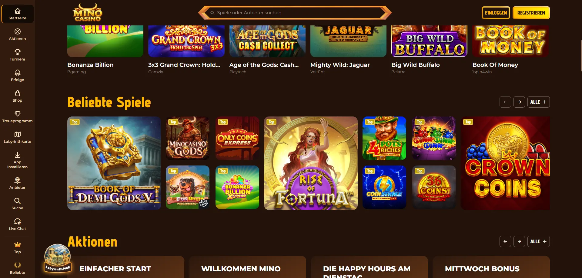 Mino Casino Willkommensbonus – Freispiele und Einzahlungsbonus für Slots